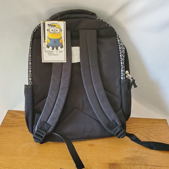 Backpack Despicable Me Minion Black Yellow Pockets - Picture 2 of 8